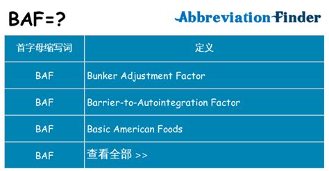 baf意思|BAF在航运中是什么意思？